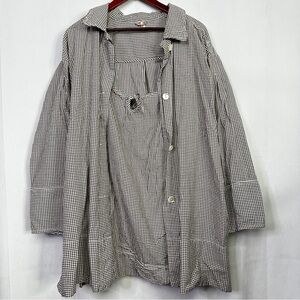 Free People Brown Arlo Plaid Set Mini Dress Button Up XL Womens Casual Combo